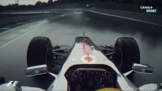 Lewis Hamilton struggles against Daniel Ricciardo in the wet - Assetto Corsa