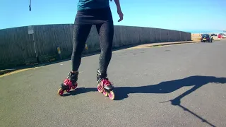 How to stop and control speed on down hills and slopes on inline skates or rollerblades.