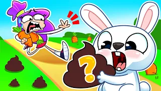 Rabbits Eat Their Poo 😮 Learn Animals and Colors 🤩🌈 Funny English for Kids!