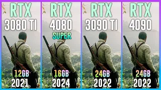 RTX 3080 TI vs RTX 4080 SUPER vs RTX 3090 TI vs RTX 4090 - Test in 20 Games