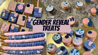 Navy & Pink Gender Reveal Treat Table