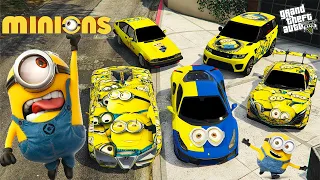 GTA 5 - Stealing MINION CARS with Franklin ! ( Real Life Cars #43)