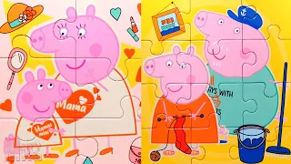 Family of Peppa Pig - a set of puzzles for children 4 in 1 | Merry Nika