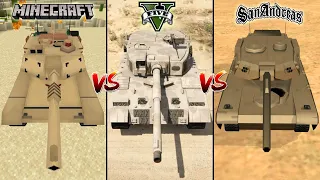 MINECRAFT ARMY TANK VS GTA 5 ARMY TANK VS GTA SAN ANDREAS ARMY TANK - WHICH IS BEST?