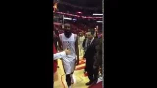 James Harden after the Game 1 win against the Dallas Mavericks 4-18-15