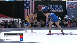 US World Wrestling, Vegas, Apr 2023, 15U Freestyle, 57k, Semifinals