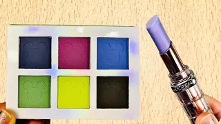 Mixing Makeup Eyeshadow and Glitter into Slime, Satisfying Slime Video.