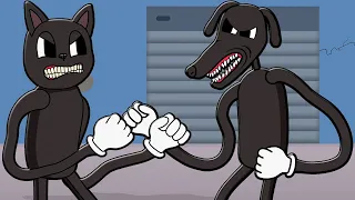 CARTOON CAT VS CARTOON DOG! Trevor Henderson Creatures Cartoon Animation