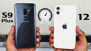 Samsung S9 Plus vs iPhone 12 in 2022 | SPEED TEST⚡