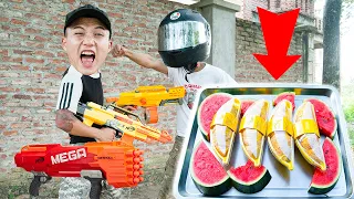 Battle Nerf War: Battle Nerf Guns WATERMELON CAKE COMPETITION