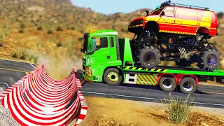 Cars vs Upside Down Speed Bumps #47 | BeamNG.DRIVE