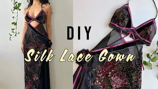 DIY Silk Lace Prom Dress/ Evening Gown