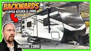 Goofy Backwards Camping Layout!! 2023 Imagine 23BHE Travel Trailer by Grand Design RV