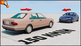 Mercedes W210 vs Mercedes W213! 150 Km/H CRASH TEST! - BeamNg Drive