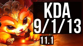 GNAR vs CASSIOPEIA (TOP) | 9/1/13, 300+ games, Dominating | KR Diamond | v11.1