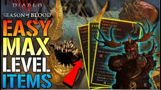 Diablo 4: EASY MAX Level Gear 925! How To Get Max Level Items Everyday! Boost You Power TODAY!