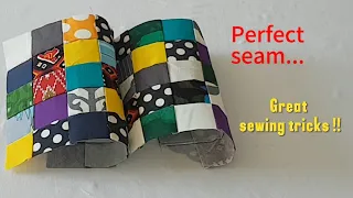 Sew small scraps with perfect seams and joints 👌made scraps box/basket/DIY sewing ideas