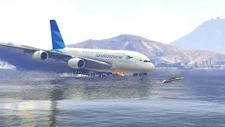 A380 Emergency Landing On Water After Engine Exploded |GTA 5