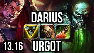 DARIUS vs URGOT (TOP) | 17/1/2, 8 solo kills, Legendary, 1.1M mastery | NA Master | 13.16