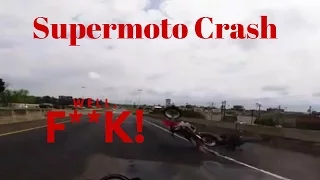 Supermoto Crashes While Stunting