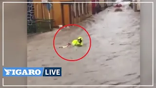 🔴Allemagne : un pompier emporté par les inondations secouru par des habitants