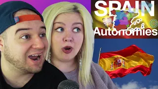 Geography Now - Autonomous Regions of SPAIN Explained | AMERICAN COUPLE REACTION