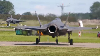 [4K] 5X F-35A Lightning II on Saturday at Leeuwarden Air Base