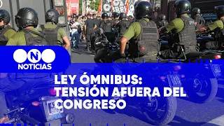 LEY ÓMNIBUS: INCIDENTES AFUERA DEL CONGRESO - Telefe Noticias