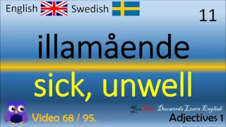 68 Adjectives (1) adjektiv Svenska - Engelska Ord / Swedish - English Words / Lär dig Engelska