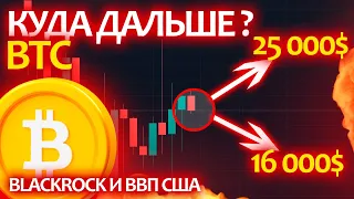 БИТКОИН - куда дальше пойдет цена? Хорошие новости от Blackrock, ВВП США -0.6%.