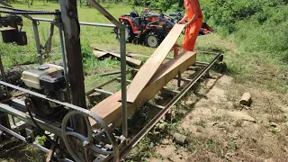 Homemade lumber with DIY Saw mill