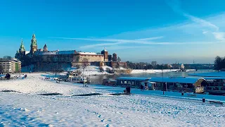 Krakow Poland Walking tour, -17℃ Wawel Castle&Old town波蘭漫步-克拉科夫【4K HDR 60fps】