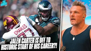 Jalen Carter Is DOMINATING, Performing Better Than Any Rookie Pass Rusher Ever | Pat McAfee Reacts