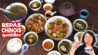 Repas Chinois Quotidien : 2 plats sautés + riz + petite soupe - Comment le manger à la chinoise ?