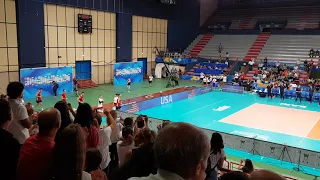 Campionati del mondo pallavolo 2018. USA vs Serbia. Giocatori in campo