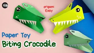 How To Make Easy Origami Paper Crocodile | DIY Biting/Talking Crocodile | Moving Paper Toy Tutorial|