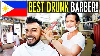 $2 Haircut in Philippines (Best Drunk Barber In Manila!) 🇵🇭