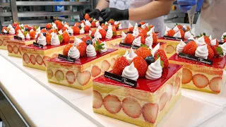 How to make strawberry fraisier cake - Korean street food