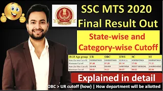 SSC MTS 2020 Final Result Out| Category-wise, age-wise & State-wise Cutoff Explained in Detail