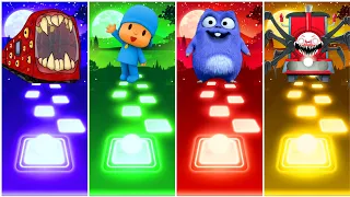 choo choo charles vs train eater vs grizzy and the lemmings vs pocoyo - Tiles Hop EDM Rush