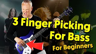 Beginner 3 Finger Picking For Bass (Billy Sheehan and Alex Webster)