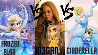 who Will Prevail  Frozen Elsa ❄️ vs M3GAN vs Princess Cinderella My talking Angela 2 ❤️