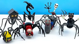 Mega Compilation: Scary SPIDERS characters. DIY figurines made of plasticine / Clay / How to make