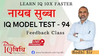 Loksewa IQ | ना. सु. IQ Model Test - 94 | Feedback Class | By Bodhi Sir | @IQVidhi