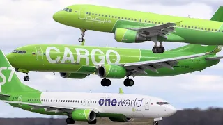 Половина всего флота S7 Airlines в одном видео. Взлёты и посадки. +радиообмен. Аэропорт Домодедово.