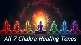 All 7 Chakra Activation/Healing Meditation - Solfeggio Frequency Cycle (49min) Pure Tone HQ
