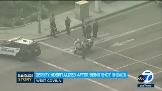 Suspect arrested after LA County sheriff's deputy was shot in back in West Covina