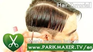 Men`s modern haircut parikmaxer tv english version