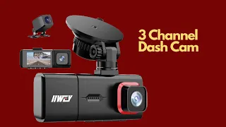 3 Channel Dash Cam, iiwey Full HD 1080P Front and Rear Inside Three Way Dash Camera for Cars