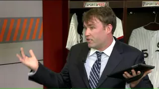 White Sox writer battles a piece of gum during live TV interview